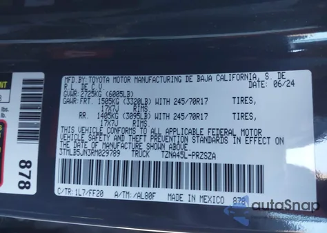 2024 Toyota Tacoma Sr5 z USA, uszkodzony, nr VIN 3TMLB5JN3RM029789